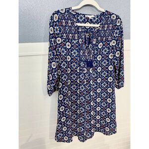 DR2 Blue Multipattern 3/4 Sleeve Tunic